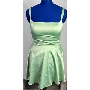 Cottagecore Fairycore Sage Green Satin Mini NWT Windsor Lace-Up Spring Garden